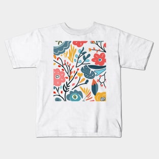 Cute boho floral eclectic design Kids T-Shirt